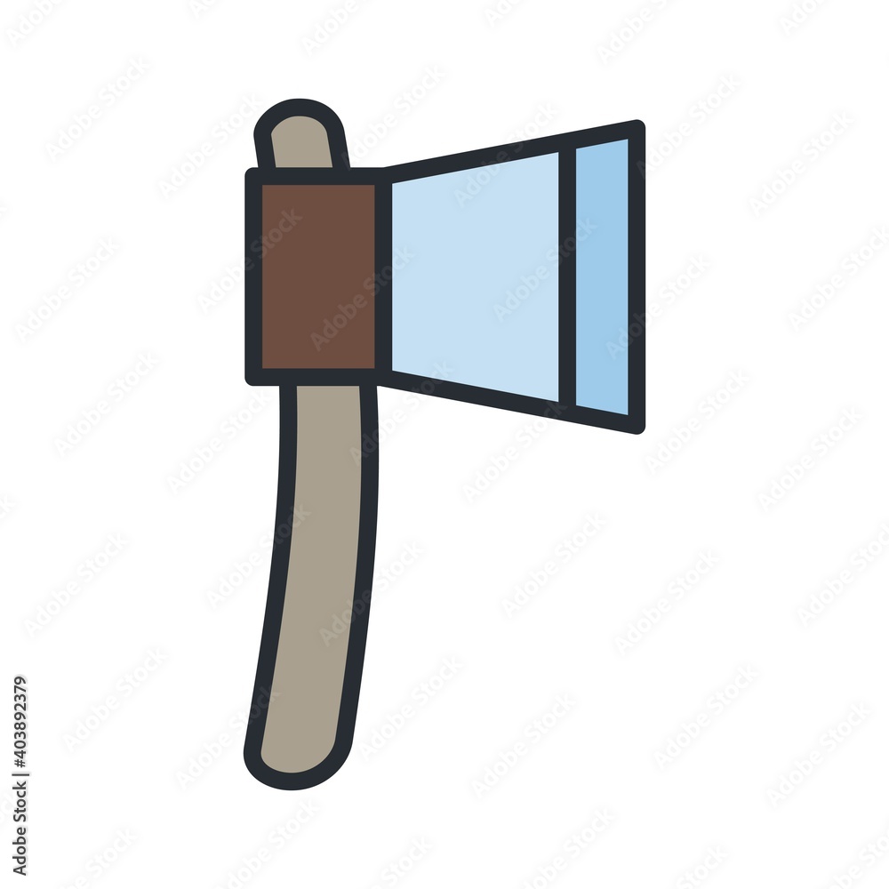 Fototapeta premium Camping, outdoor axe icon in trendy flat style isolated on white background.