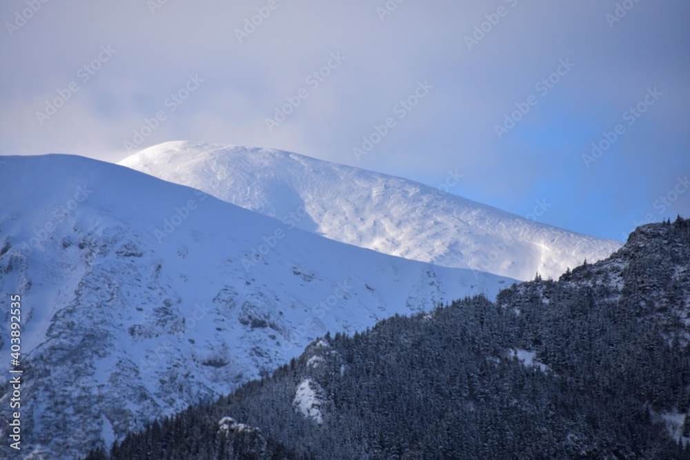 Tatry, trudne warunki na szlakach w górach  - obrazy, fototapety, plakaty 
