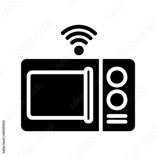 Microwave icon vector illustration in solid style about internet of things for any projects