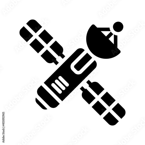 Satellite icon vector illustration in solid style about internet of things for any projects