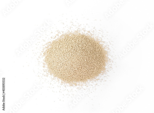 Instant yeast isolated on white. Dry yeast on white background
