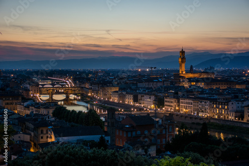 Fototapeta Naklejka Na Ścianę i Meble -  Florence, Italy at night.