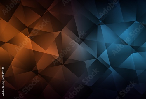 Dark Blue, Yellow vector polygonal pattern.