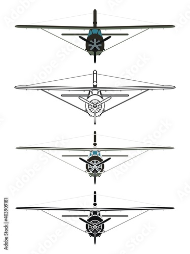 Curtiss O52 in front view