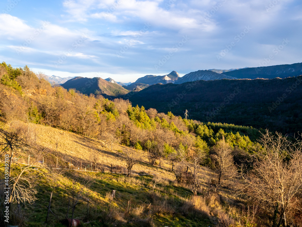 Fototapeta premium French Riviera back country mountain landscape in winter