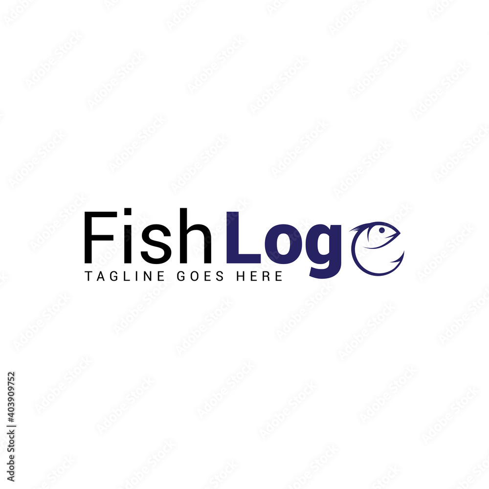 Fish logo vector template.