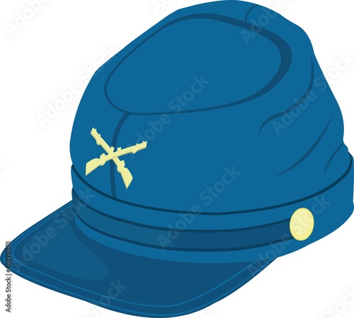 Vector emoticon illustration of a war hat