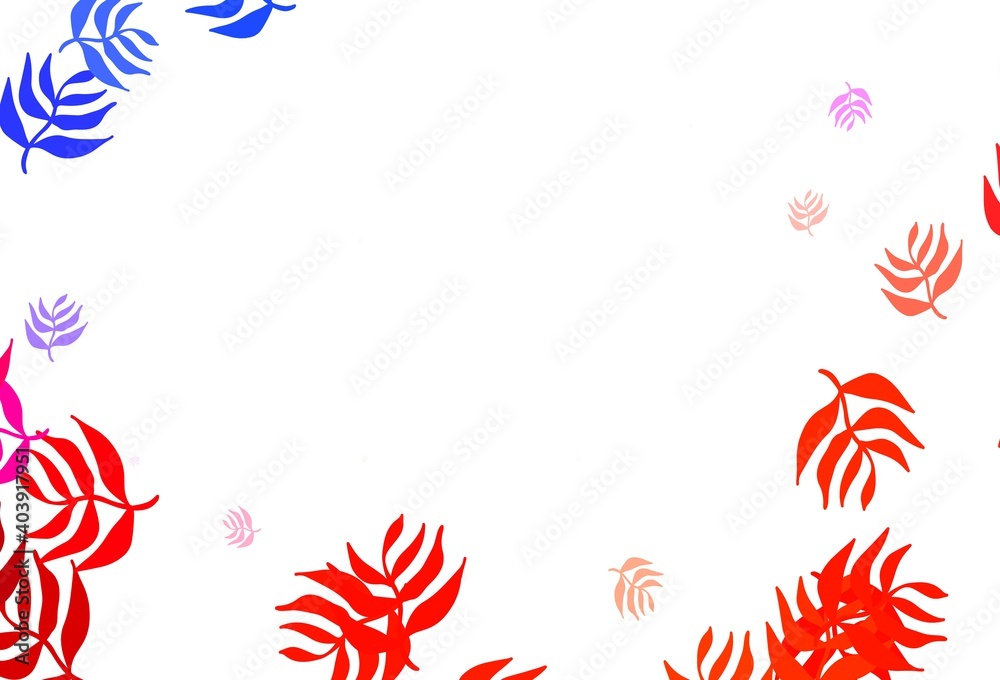 Fototapeta premium Light Blue, Red vector elegant template with leaves.