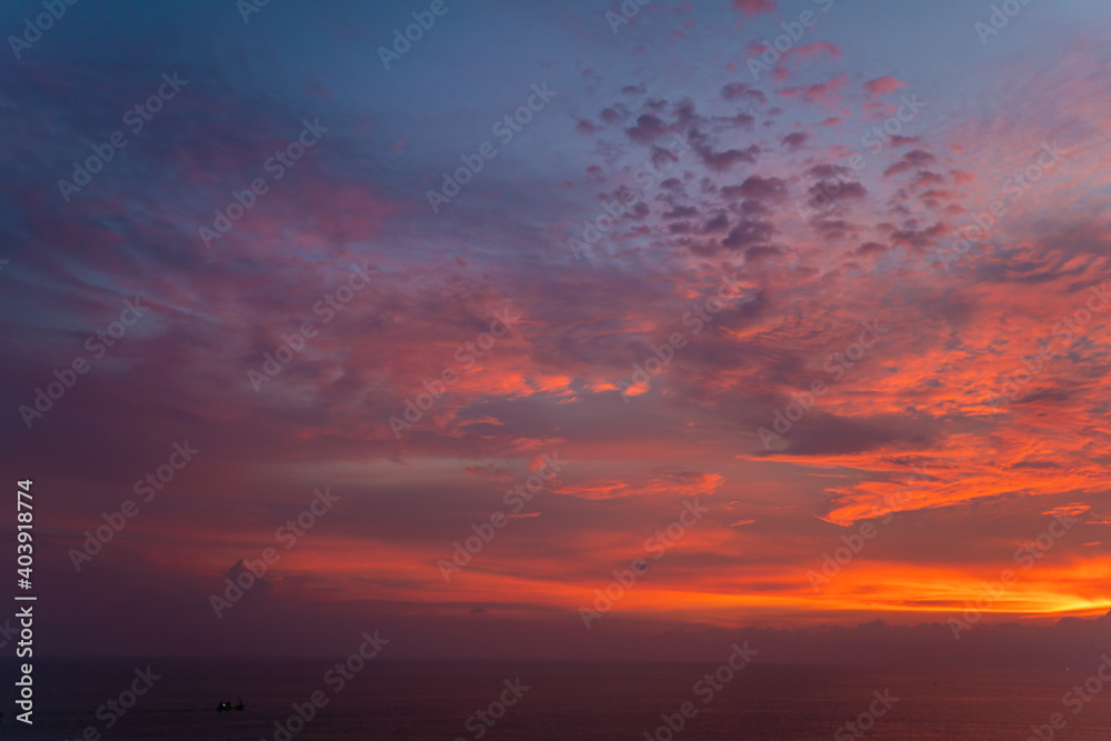 Colorful sunset sky with cloud dramatic sky