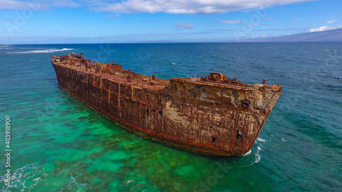 Φωτογραφία Aeria view of Shipwreck Beach，kaiolohia, Lanai island, Hawaii