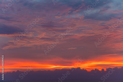 Colorful sunset sky with cloud dramatic sky