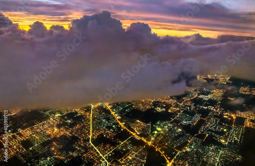 Sunset with stormy clouds above Buenos Aires, Argentina