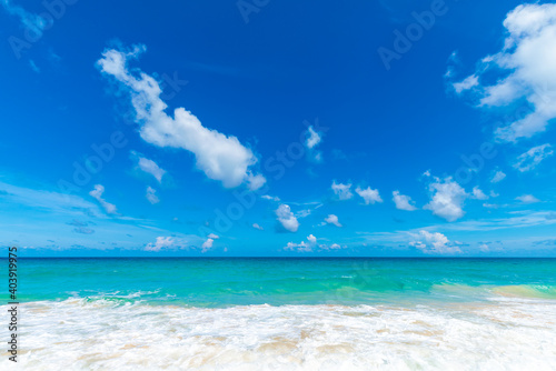 Sea wave on white sand beach summer vacation concept © themorningglory