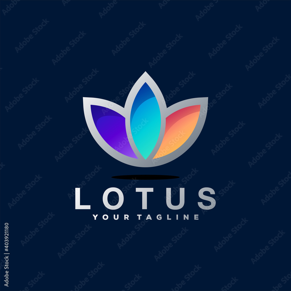 lotus color gradient logo design lotus color gradient logo design