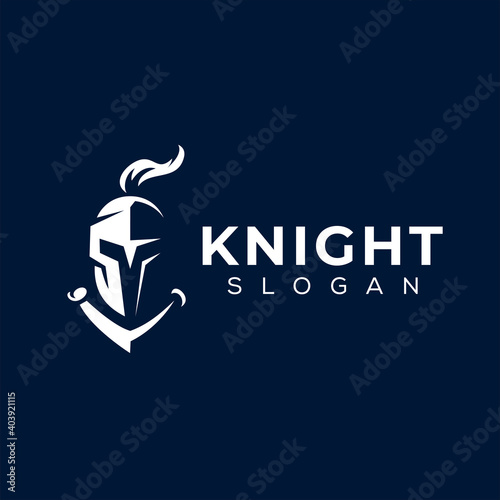 spartan knight helmet logo design