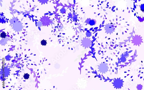 Light Purple vector doodle backdrop with flowers