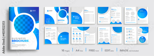 Blue gradient brochure design, modern business template design.