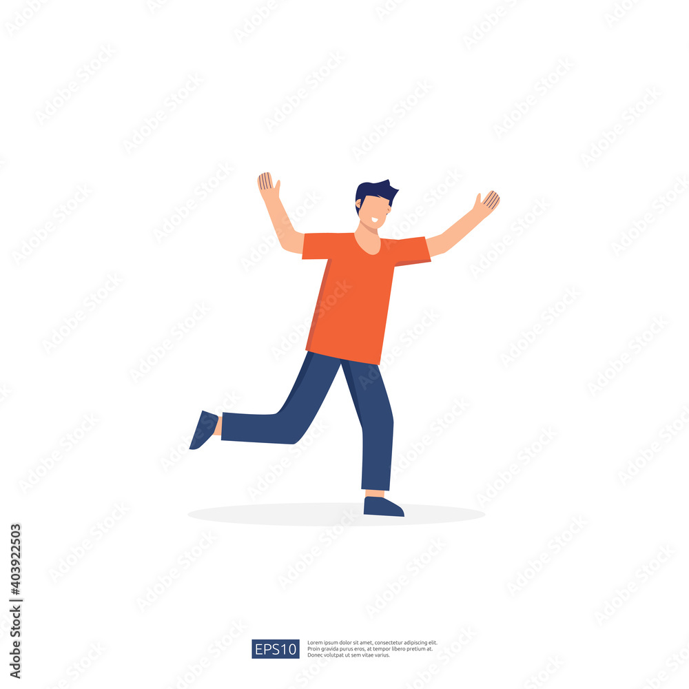 no face young man character. male business people standing gesturing. businessman Flat style isolated vector illustration
