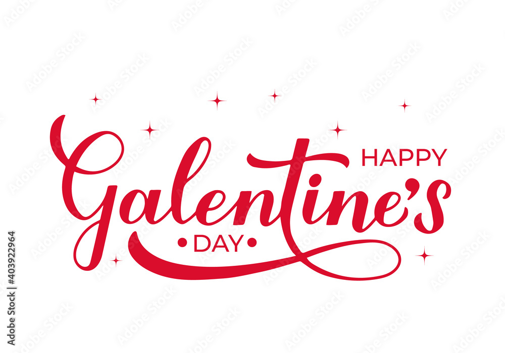 Happy Galentine s Day calligraphy lettering isolated on white. Non official holiday for girls. Vector template for greeting card poster, postcard, flyer, banner, sticker, t shirt, etc