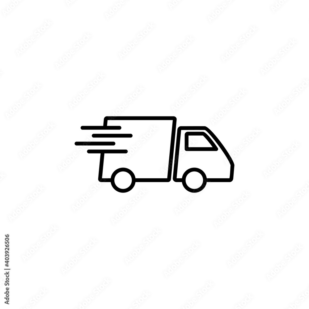 Fast shipping delivery truck icon vector. Delivery truck icon. fast delivery icon