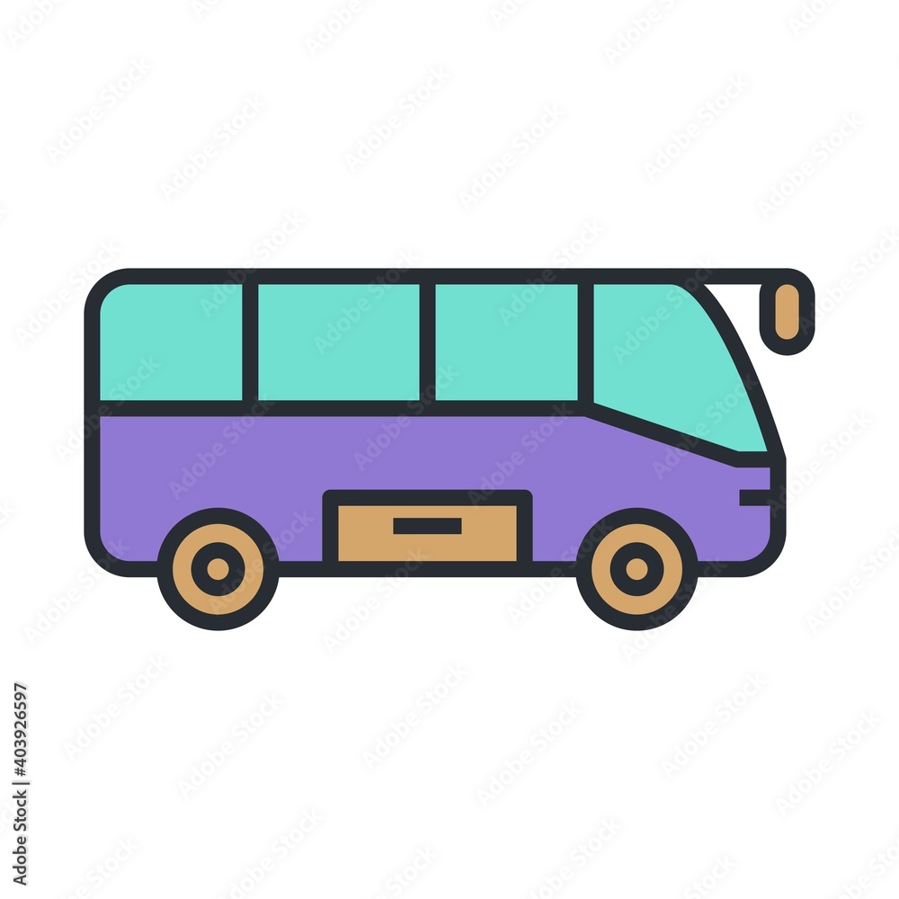 Bus icon. Public transportation symbol.