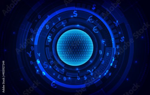 Money transfer. Global Currency. Stock Exchange. Stock vector illustration.