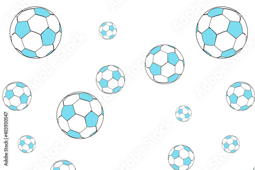 soccer ball in different sizes with white background
