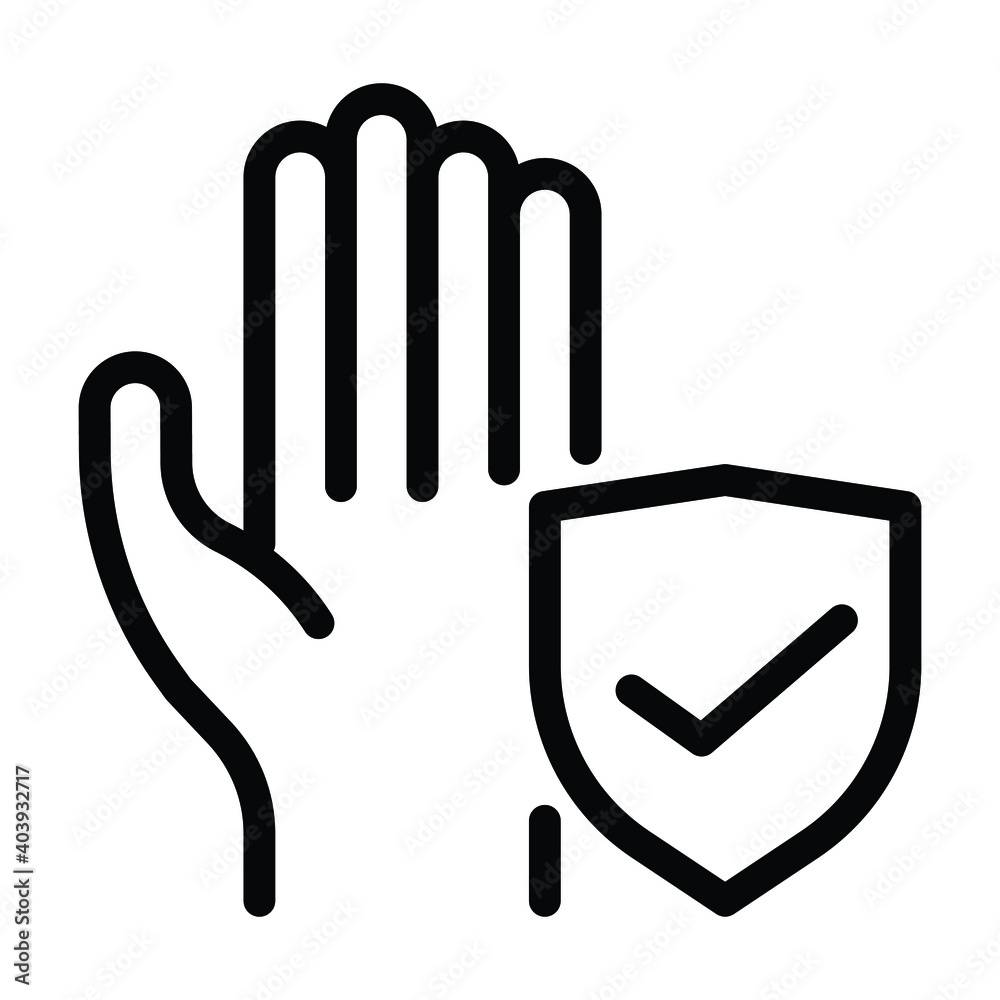 hand protection from corona virus icon vector in new nowmal activity