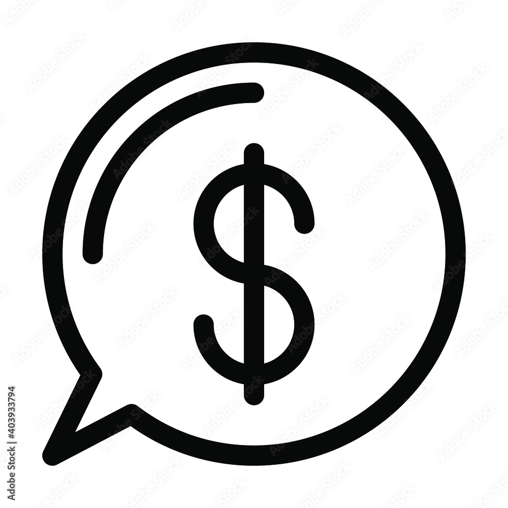 dollar sign with chat bubble icon vector