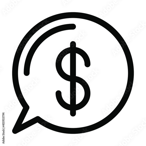 dollar sign with chat bubble icon vector