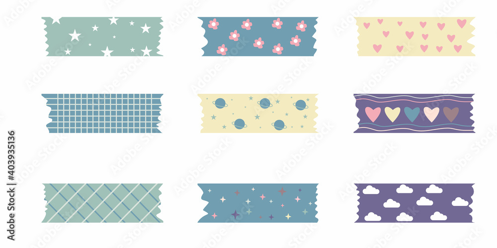 collection of washi tape vector illustrations collection of washi tape vector illustrations