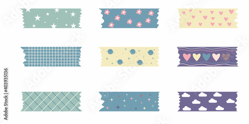 collection of washi tape vector illustrations