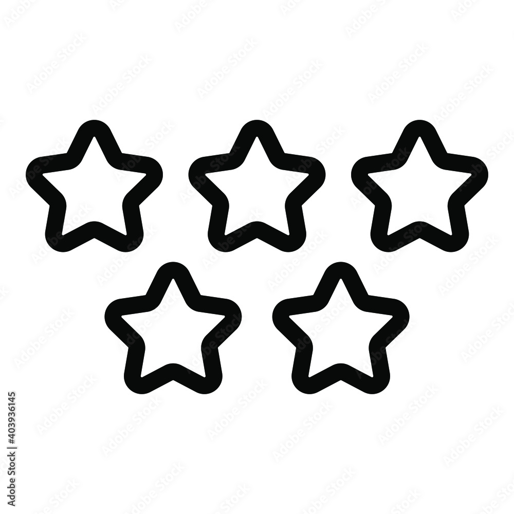five stars icon vector