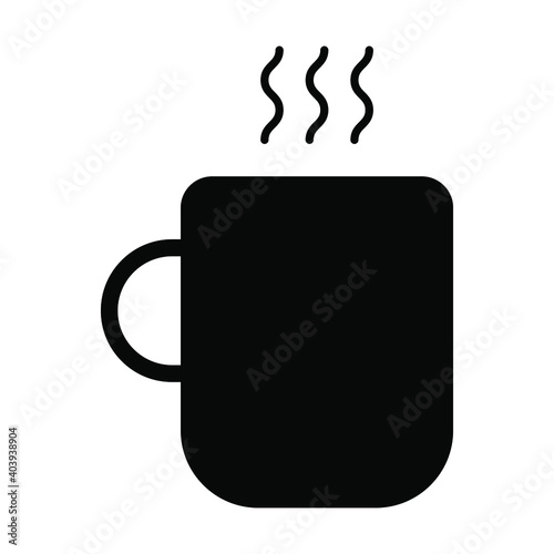 a cup of coffee icon, hot drink house interior kitchen utensil vector