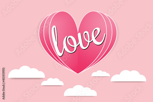 love heart concept background. paper cut style for valentine's day or invitation cards. digital craft paper art. vector illustration.