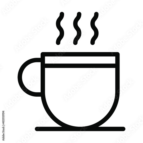 a cup of coffee icon, hot drink house interior kitchen utensil vector