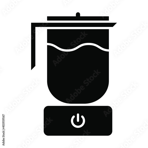 blender mixer icon, kitchen utensil interior vector