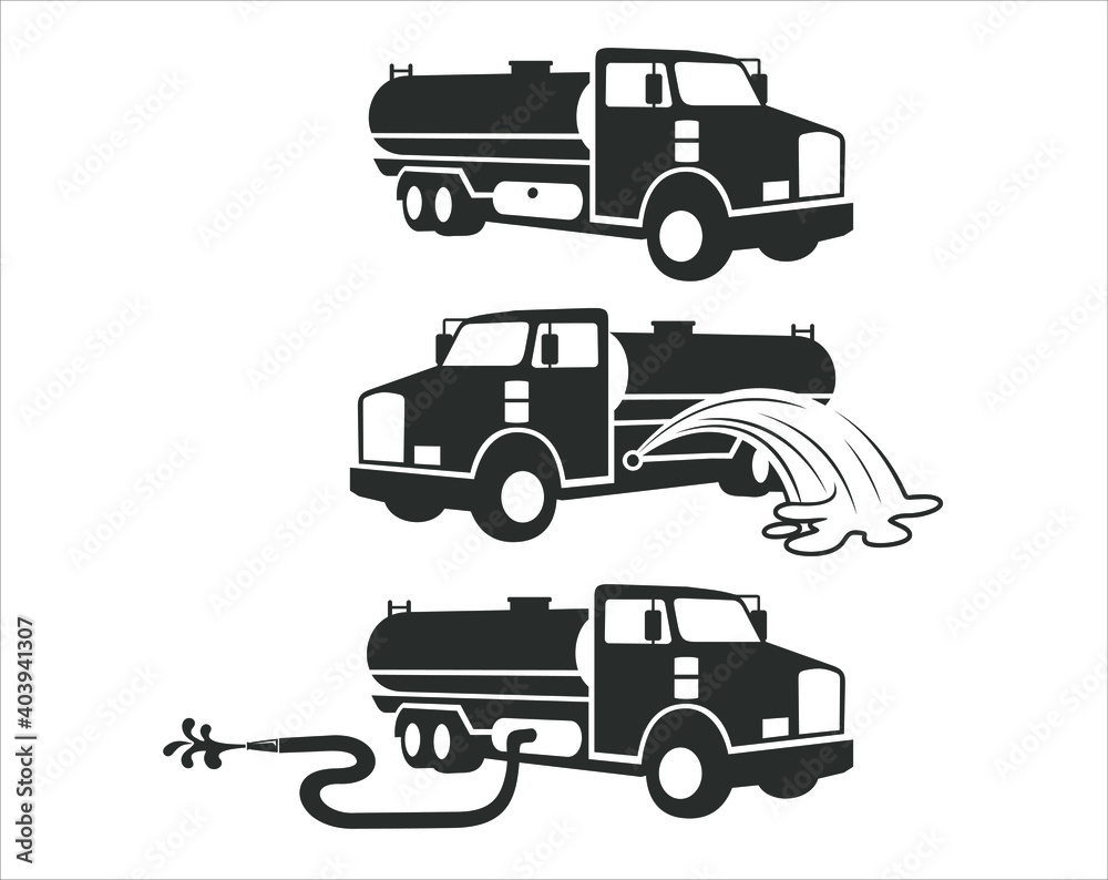 water tanker truck, vector art. Stock Vector Adobe Stock