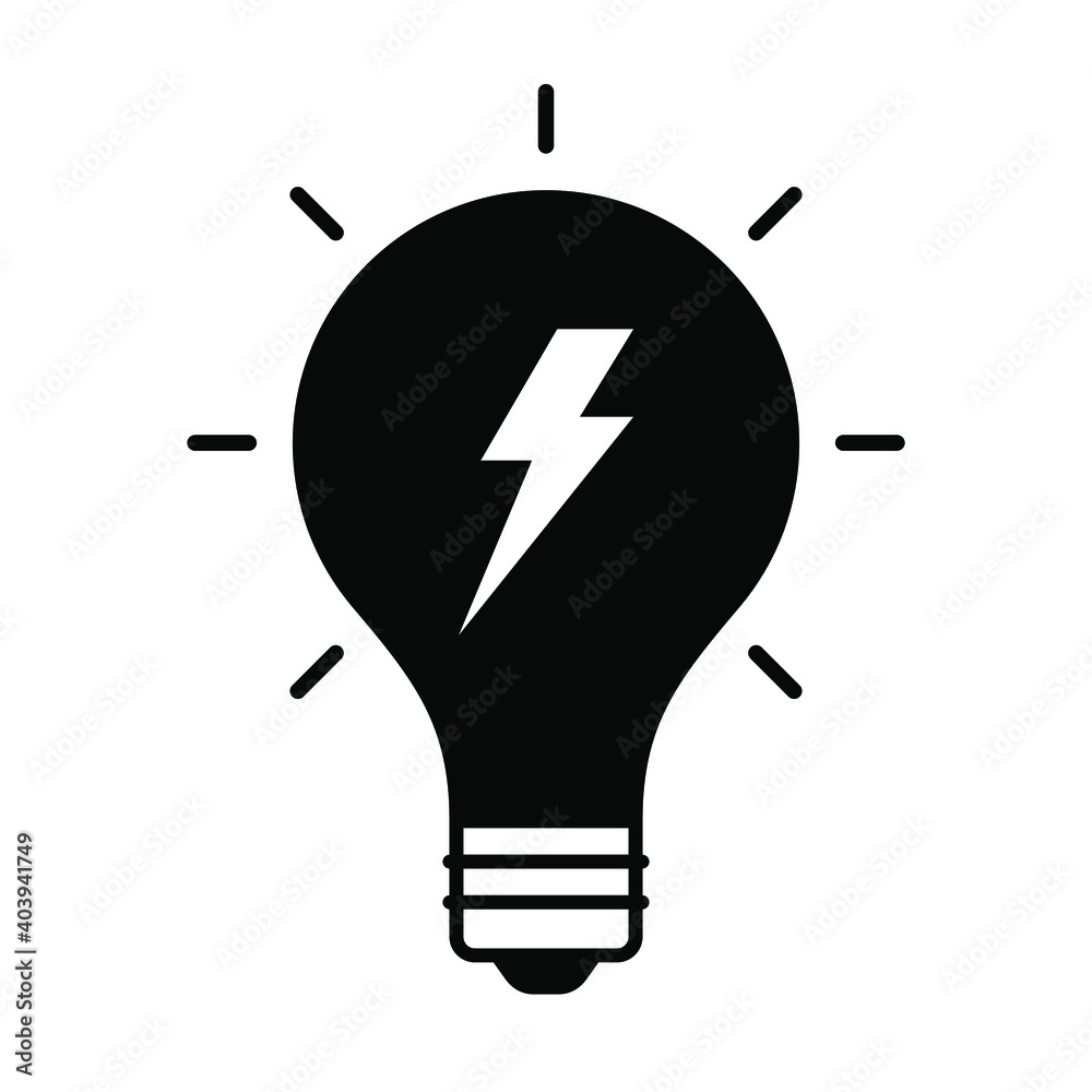 light bulb icon, idea lamp light energy vector light bulb icon, idea lamp light energy vector