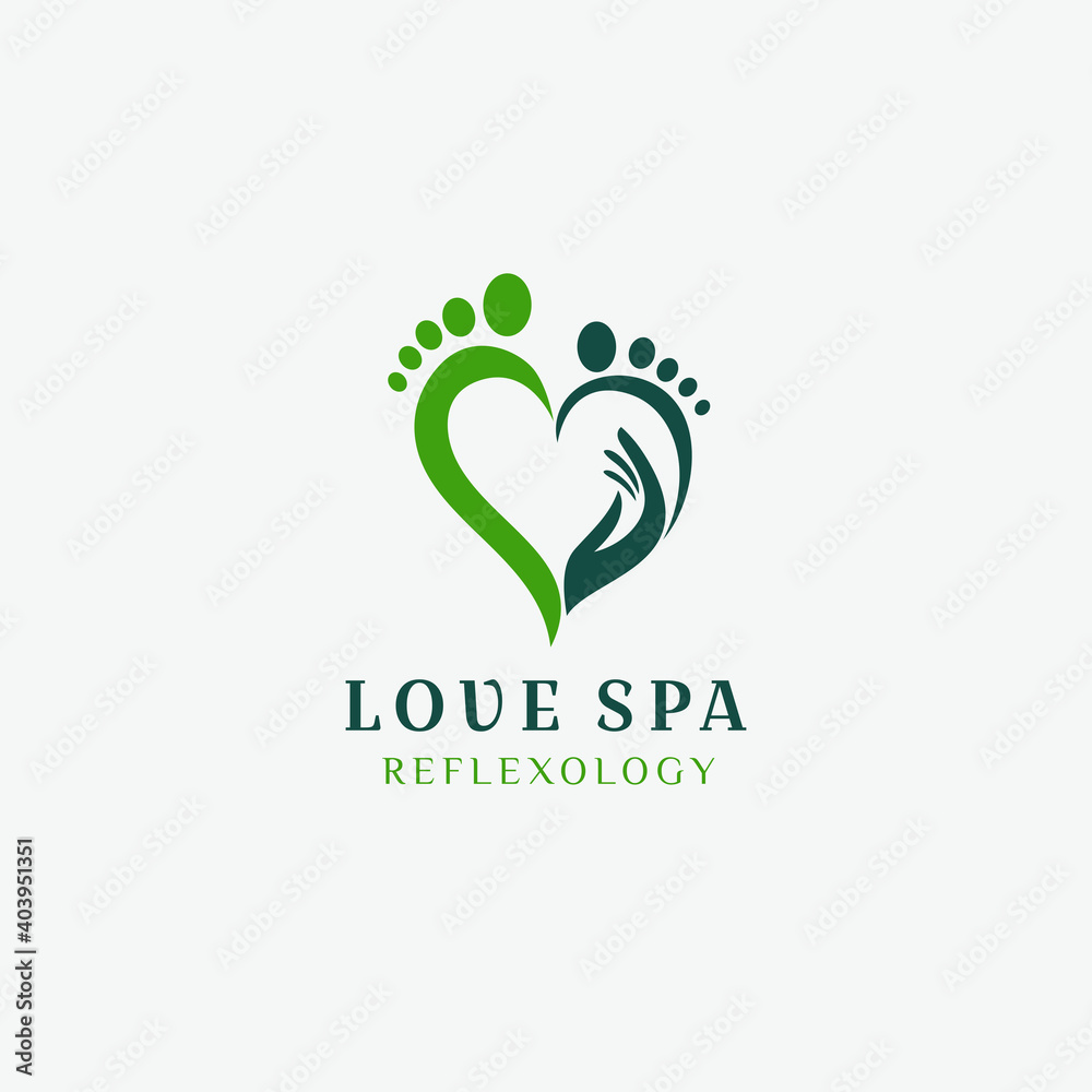 Foot Love Reflexology Logo Design Vector Foot Love Reflexology Logo Design Vector
