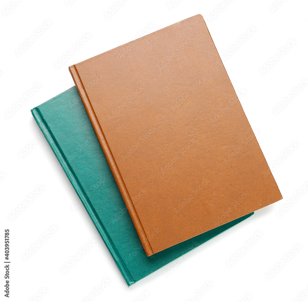 Fototapeta premium Books on white background, top view
