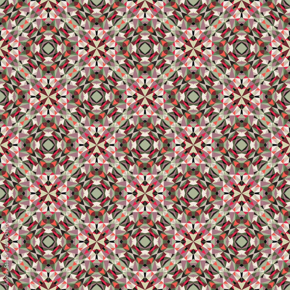 Geometric seamless pattern, ornament, abstract colorful background, vector texture.