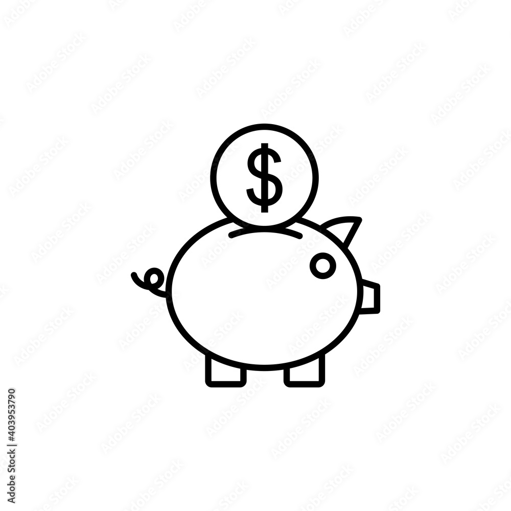 Obraz premium Piggy bank icon vector. piggy money icon