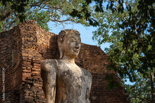 Buddha Image in Wat Phra Si lriyabot at Kamphaeng Phet Historical Park, Kamphaeng Phet Province, Thailand. This is public property, no restrict in copy or use photo