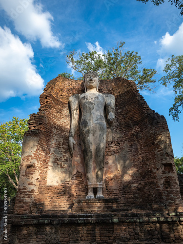 Buddha Image in Wat Phra Si lriyabot at Kamphaeng Phet Historical Park, Kamphaeng Phet Province, Thailand. This is public property, no restrict in copy or use photo