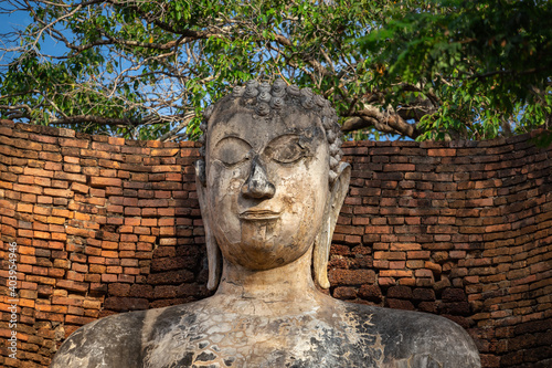 Buddha Image in Wat Phra Si lriyabot at Kamphaeng Phet Historical Park, Kamphaeng Phet Province, Thailand. This is public property, no restrict in copy or use photo