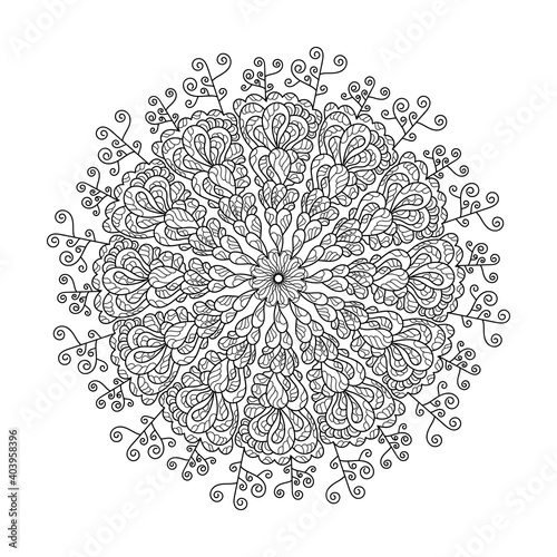 Coloring book, mandala, abstract pattern . For adults and older children.