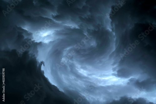 Fototapeta Naklejka Na Ścianę i Meble -  Dark sky during thunderstorm or dark clouds background
