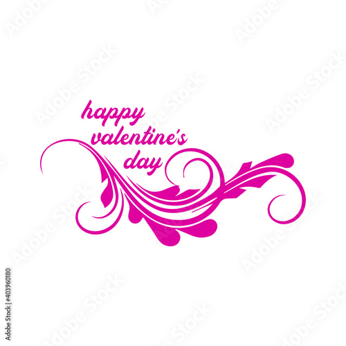 Happy Valentines Day typography poster with handwritten calligraphy text, isolated on white background. Vector Illustration..... photo