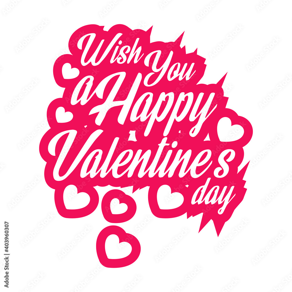 Happy Valentine's day with heart vector typography t-shirt design. Ready to print for apparel, poster, mug illustration. Modern, simple, lettering t-shirt vector illustration...